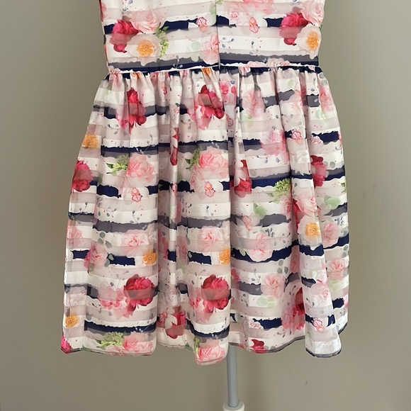 Bonnie Jean Sleeveless Girls Dress Floral with rose on waist, size 12 - Picture 8 of 14